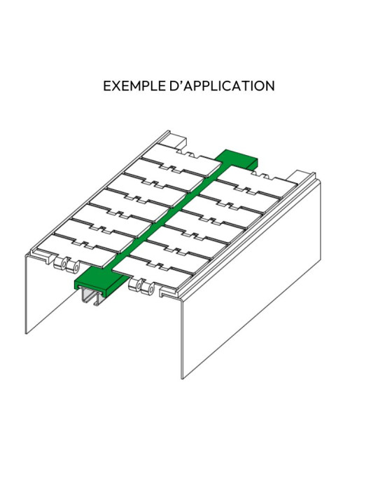 String Guide Profile Chain guide profile LARG.40mm polyethylene.- Components conveyor - D.O.M