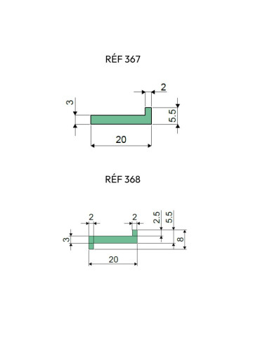 Guide de glissement extrudé en UHMWPE vert