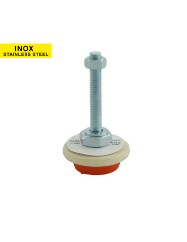 Support pied de machine Polyuréthane Fixe INOX
