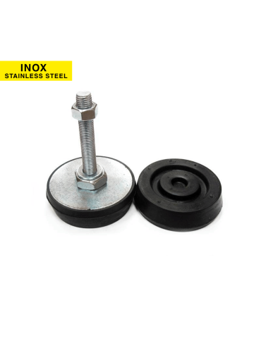 Support pied de machine profil haut fixe INOX