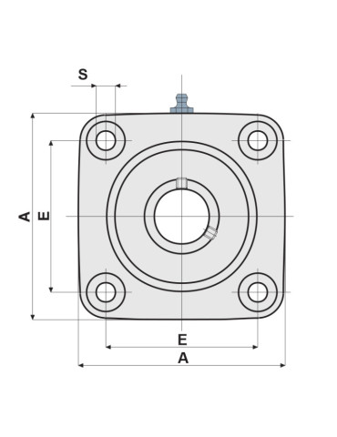 Palier applique carré plein UCF/CX MUCF/CX SOLID