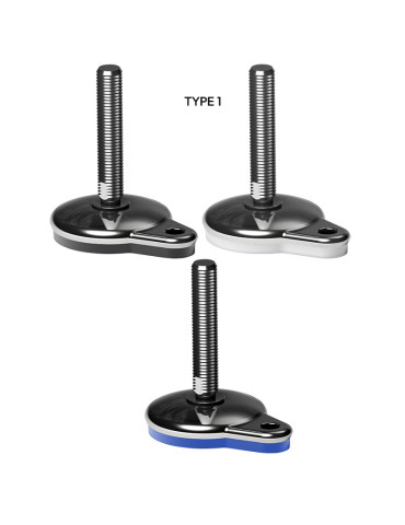 Stainless steel foot 95x130 angle +/- 5°
