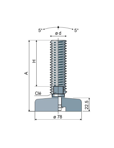 Stainless steel foot Ø 78