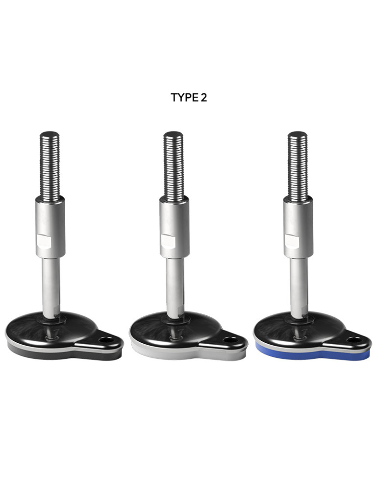 Stainless steel foot 95x130 angle +/- 2.5°