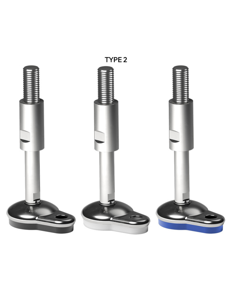 Stainless steel foot 65x96mm angle +/- 2.5°