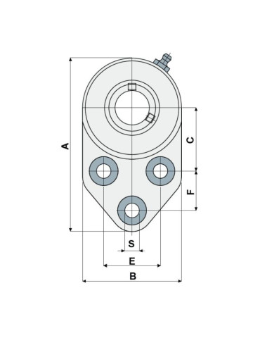Palier applique triangulaire plein UCFB CX SOLID