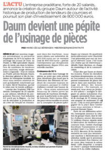article dans var matin sur la création du groupe DAUM